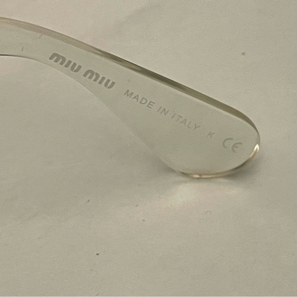 Miu Miu Cat Eye Swirl Sunglasses, clear and grey acetate, grey lens, 49mm, EUC - Picture 5 of 9